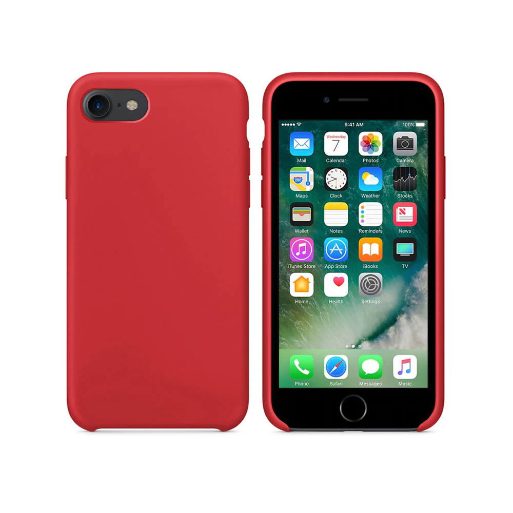 OEM Silicone case For Apple iPhone 7/8, Soft touch, Red - 51653