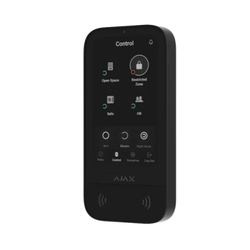 Ajax 58454.148.BL1 KeyPad TouchScreen Wireless Keypad Black 5" IPS Display with RFID BLE Authenticat