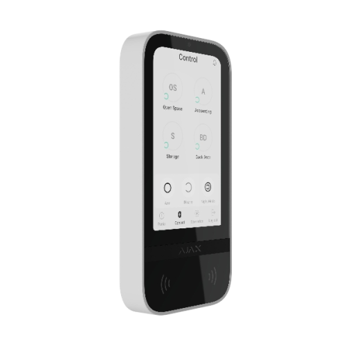 Ajax 58455.148.WH1 KeyPad TouchScreen Wireless Keypad White 5" IPS Display with DESFire RFID BLE Aut