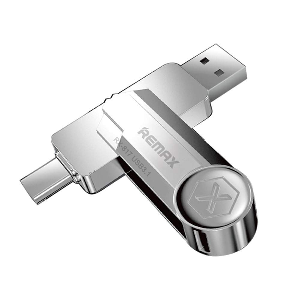Remax RX-817 2in1,USB Flash drive 64GB, USB 3.1, Silver - 62046