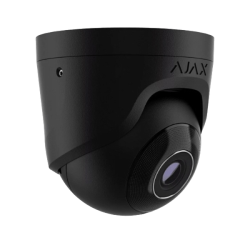 Ajax 64926.197.BL1 TurretCam 5MP Wired IP Security Camera Black 4mm Lens with AI Object Detection