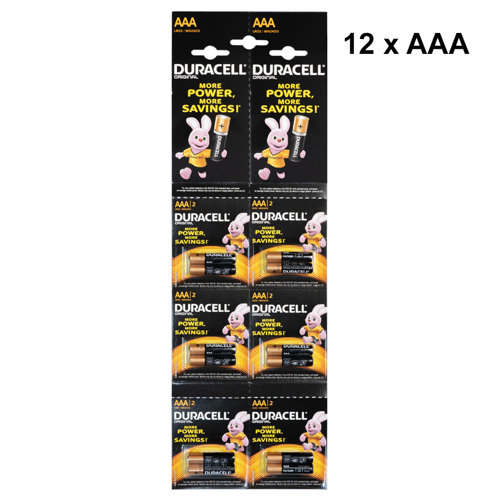 Duracell AAA,Alkaline batteries LR03/MN2400, 1.5V, 12pcs. - 87047