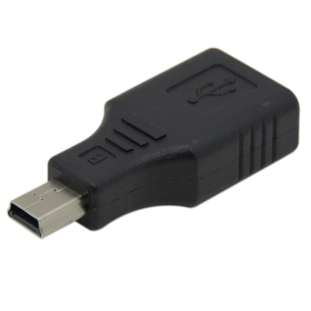 DeTech Adapter USB F to Mini 5P M, Black - 17133