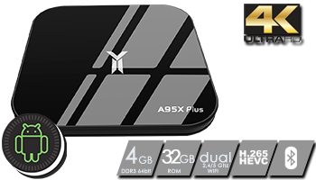 A95X Plus TV Box 4GB Amlogic S905 Y2 Android 8.1 4GB DDR4 32GB ROM 2.4G /5G WiFi USB3.0 BT4.2