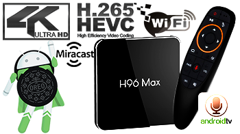 H96 MAX X2 Amlogic S905X2 Android 8.1 2GB DDR4 16GB eMMC 4K TV Box with Voice Remote Dual Band WiFi