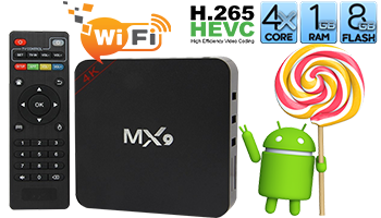 MX9 Smart Box TV Android Quad-core RK3229 Android 6.0 2.4GHz WiFi 1GB RAM 8GB ROM 