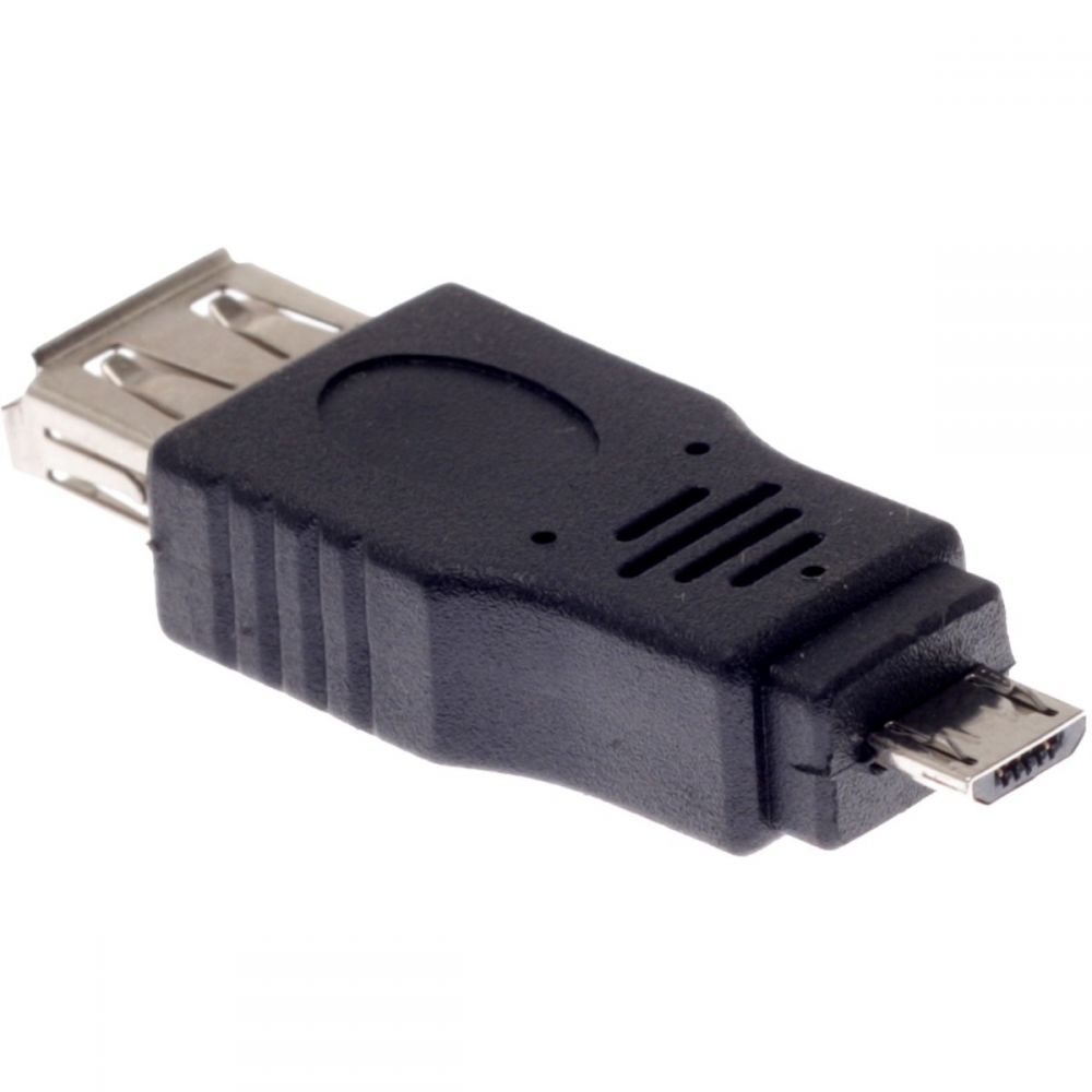 DeTech Adapter USB AF to Micro USB 5P M, Black - 17136