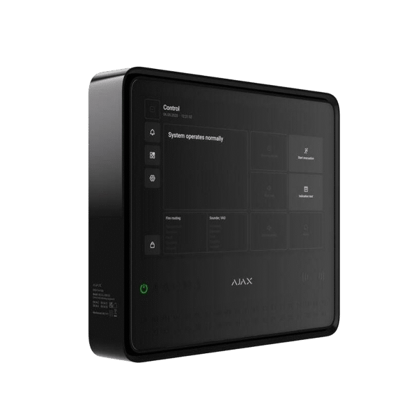 Ajax EN54 Fire Hub Jeweller Wireless Touchscreen Fire Alarm Control Panel Black