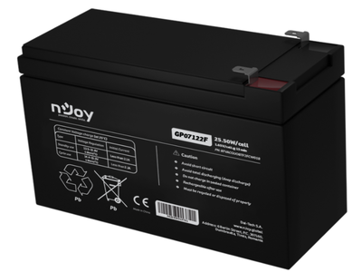 Njoy BTVACGUOBTF2FCW01B Battery GPL07122F 12V-7Ah 26W/cell VRLA AGM F2