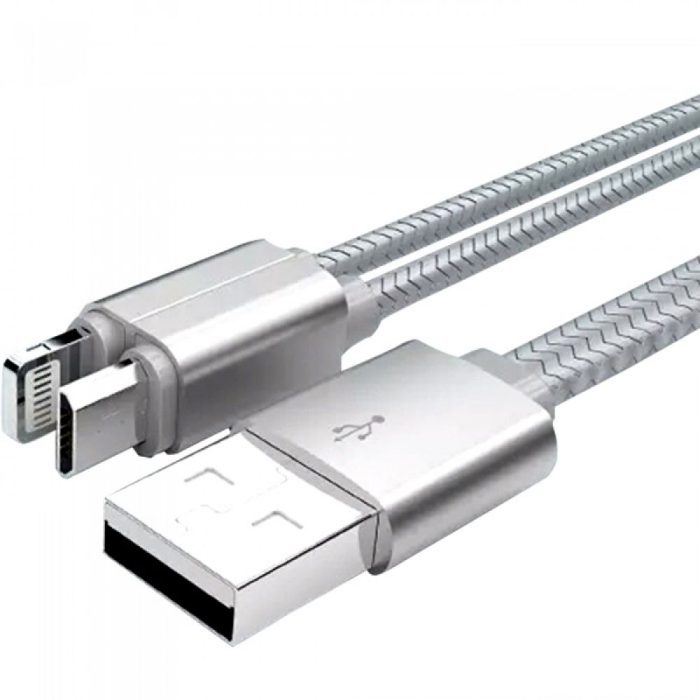 LDNIO LC86, 2in1,Data cable Micro USB + Lightning (iPhone 5/6/7/SE), 1.0m, Silver, Gold - 14388 