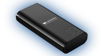 CANYON CNE-CPB010B Power bank 10000mAh Li-poly battery, with Smart IC, Black,