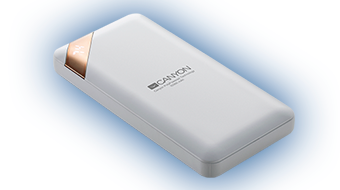 CANYON CNE-CPBP10W Power bank 10000mAh Li-poly battery, with Smart IC and power display, White