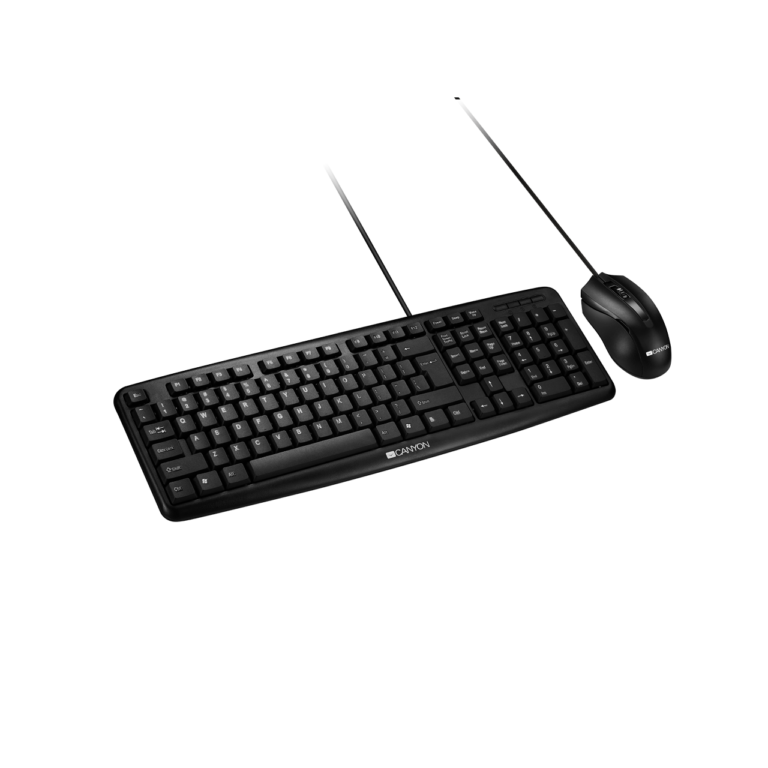 CANYON CNE-CSET1-BG USB standard KB, water resistant bundle optical 3D wired 1000DPI black
