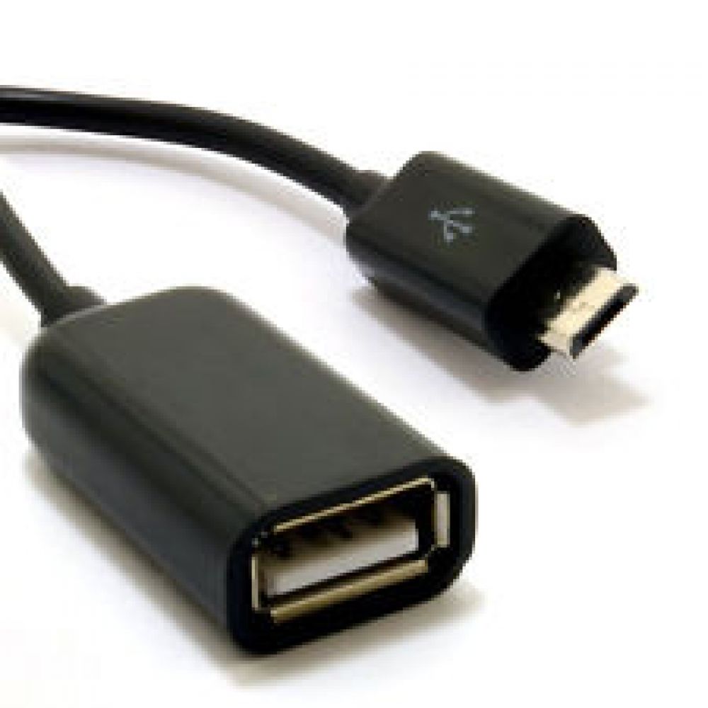 DeTech Cable USB F - USB Micro, 1m, Black - 18083