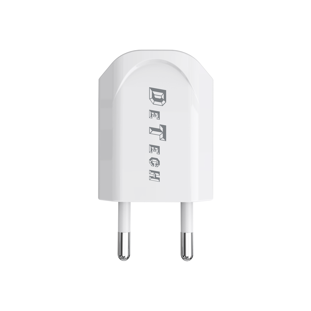 DeTech, DE-11, Network charger, 5V/1A, 220V, 1 x USB, White - 14114