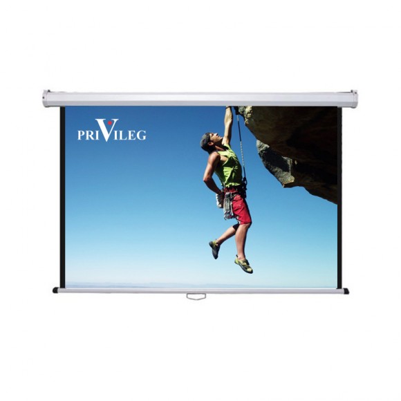 PRIVILEG DMW280 Manual Projection Screen CLASSIC 127“, 2.80x1.57m, 16:9, roll up down roll up down