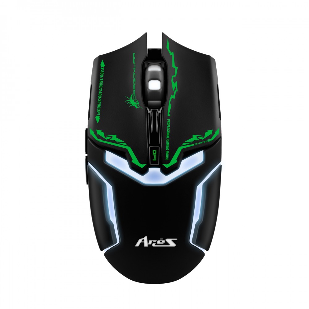 Dragon War Gaming mouse, Ares, G10, Bungee, Black - 623