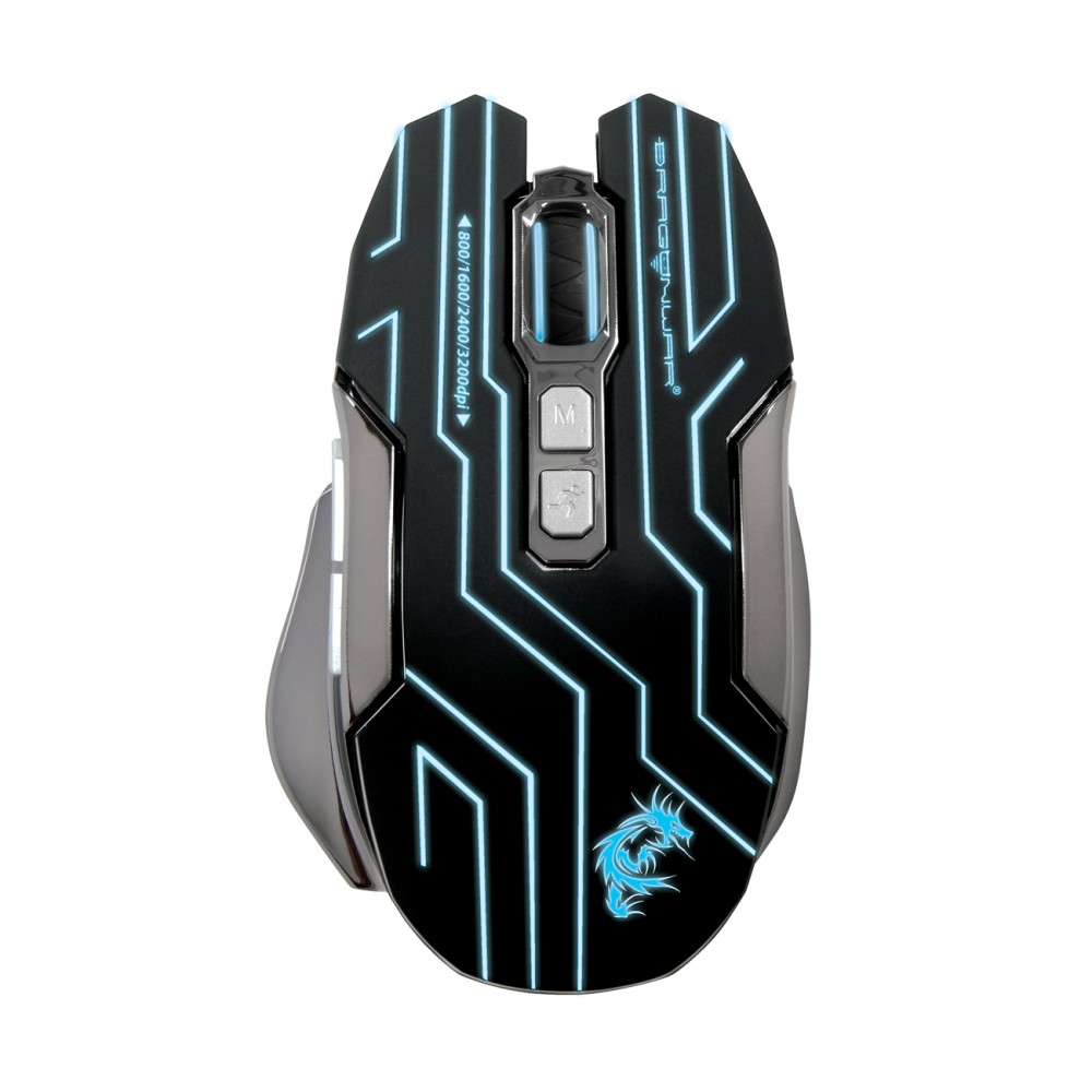 Dragon War, G12,Gaming mouse, Reload, + Mousepad, Black - 624