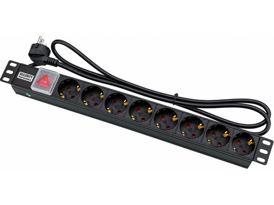 Security Professionals FD-GER(16)N1008WKPW19A 8-socket power strip with ON/OFF switch alu