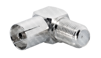 FF 19 WH OEM Adapter angled IEC jack to F-jack