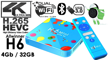 H96 Mini Smart TV Box Allwinner H6 Quad Core Android 9.0 4GB RAM 32GB ROM 4K Media Player