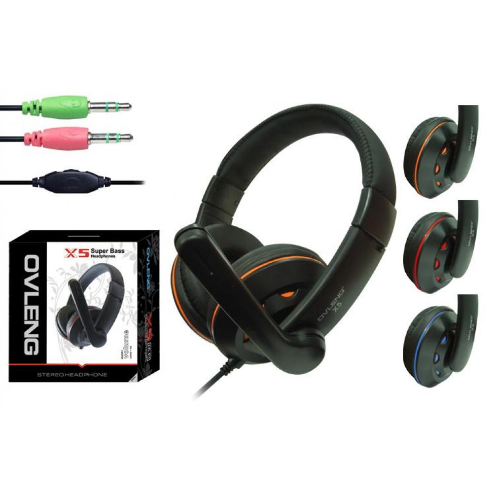 Ovleng X-5  Headsets For computer with microphone, Black - 20223 