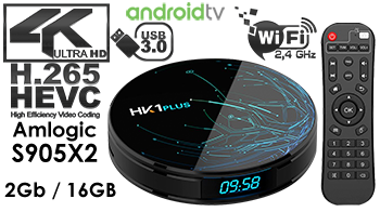 HK1 Plus Android 8.1 TV Box Amlogic S905X2 2GB DDR3 16GB 2.4G WIFI 4K
