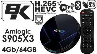 HK1 X3 Android 9.0 8K Smart TV HD BOX 4GB RAM 64GB ROM Amlogic S905X3 2.4G&5G Wifi BT4.0 1000M LAN 