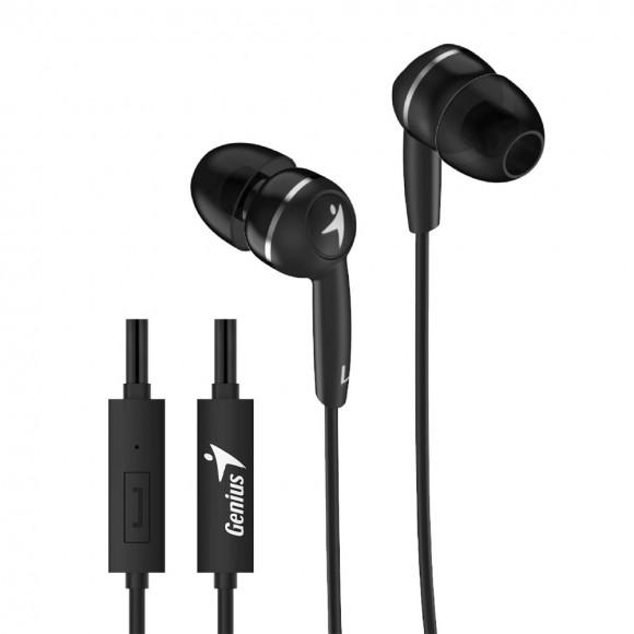 GENIUS HS-M320 Headphones-ear silicone plugs , microphone, black