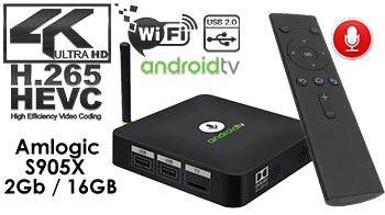 Mecool KM8 ATV S905X 2GB/16GB 4K UHD Android certificate Google 8.0 TV Box IR Voice Remote WiFi LAN