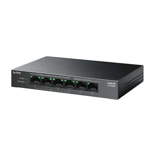 TP-Link Omada LS106LP 6-Port 10/100Mbps Desktop Switch с 4-Port PoE