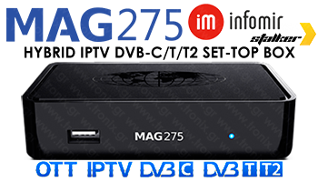 MAG 275 hybrid Set-Top Box IPTV OTT DVB-C/T/T2