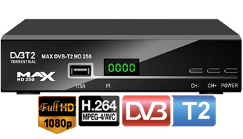MAX T250HD Επίγειος Ψηφιακός αποκωδικοποιητης MPEG4 FULL HD DVB-T/T2
