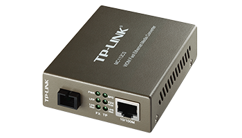 TP-LINK MC112CS, 10/100M RJ45 to 100M SM SC fiber Converter, Tx:1550nm/ Rx:1310nm, 20km 