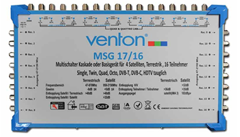 Venton Multiswitch MSG 17/16 - 4 Satellite for 16 Users