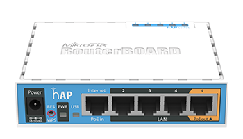 MikroTik RB951Ui-2nD Wireless Router hAP ,650MHz, 64MB, 5xFE, USB, 802.11b/g/n 2x2 two chain WiFi