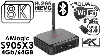 N5 Plus Android 9.0 TV Box 8K HDR Amlogic S905X3 4GB/64GB Dual-band WiFi Hard Drive Expansion