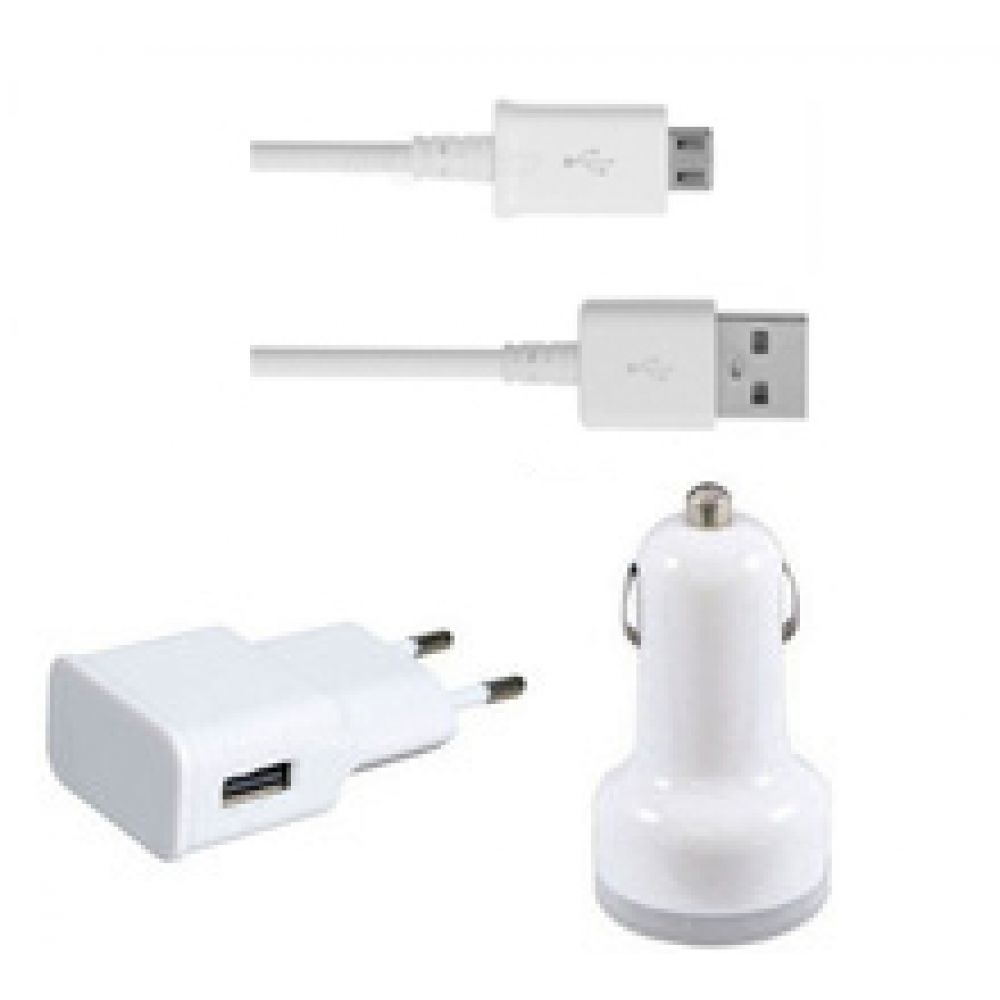 OEM Set car and network charger 3 in 1 DT Travel 12/220v 5v/2A Universal, Micro USB-14263