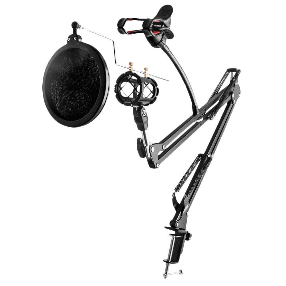 Remax CK100 Recording microphone stand, With Pop-filter, Black - 14830 