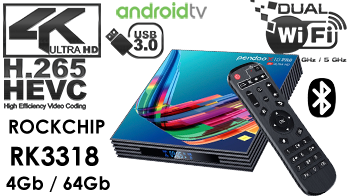 Pendoo X10 PRO Android 9 TV Box Rk3318 4K RAM 4GB ROM 64GB BT4