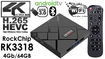 Pendoo X10 MAX RK3318 4GB/64Gb Android 9.0 TV BOX RockChip RK3318 Android 9.0 OS