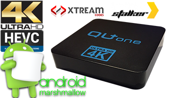 QU+ ONE 4k HEVC Multimedia Player Stalker Middleware KODI Xtream Code Android 6.0 ( 4IN1)