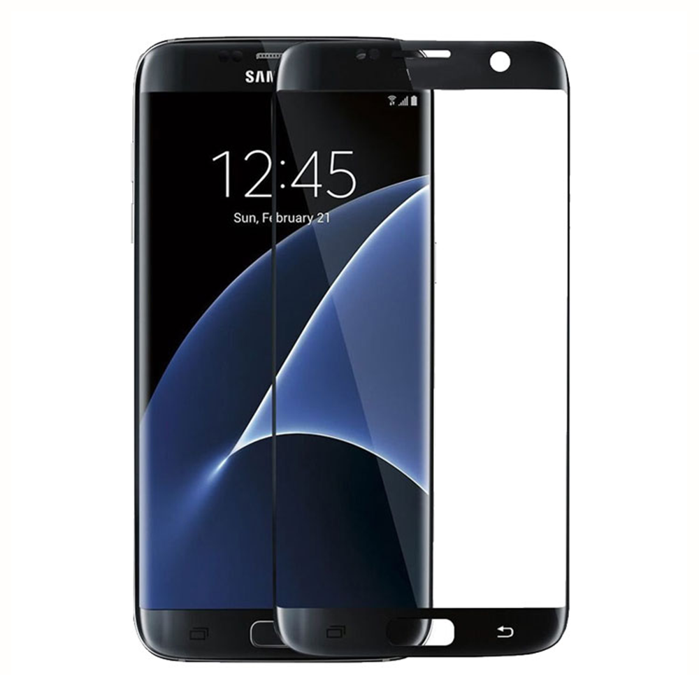 OEM Fullscreen Glass protector, For Samsung Galaxy S7 Edge, 0.3mm, Black - 52284