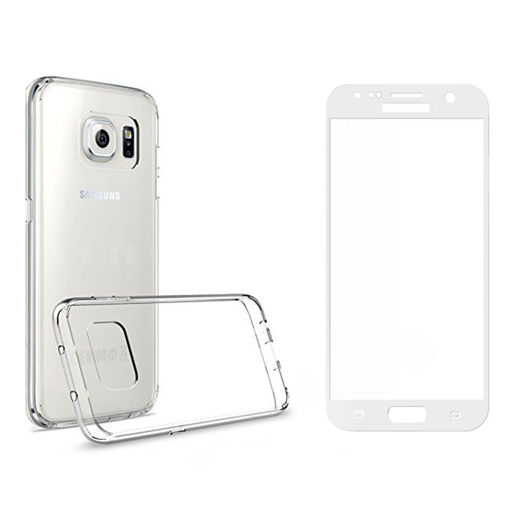 Remax Crystal Glass protector with soft edges + Case,for Samsung Galaxy S7, White - 52239