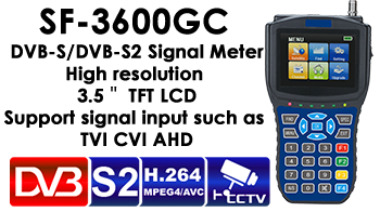 SF-3600GC Sat finder Support DVB S/S2 CCTV Camera test  3.5''TFT LCD Screen