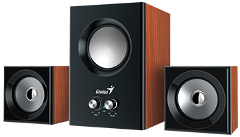 GENIUS SW-2.1 370 8W Speakers wood, Brown