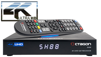 OCTAGON SX88 SE 4K UHD S2 + IP HDMI USB CARD READER H.265 STALKER IPTV MULTISTREAM RECEIVER BLACK