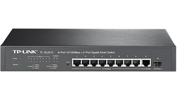 TP-LINK TL-SL2210 v.1 8-port Smart Switch, 8x 10/100TX + 2 Gigabit Ports, 1x SFP Slots 