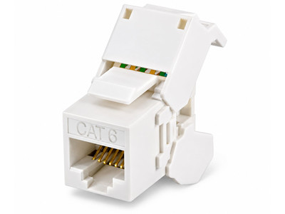 Security Professionals TR-KJ-AP024-U6A UTP Cat6a Keystone Jack, Toolless, White