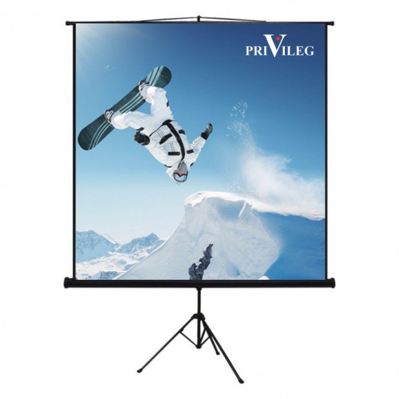 PRIVILEG TRV160 Manual Projection Screen COMPACT 80“, 1.60x1.20m, 4:3, Tripod